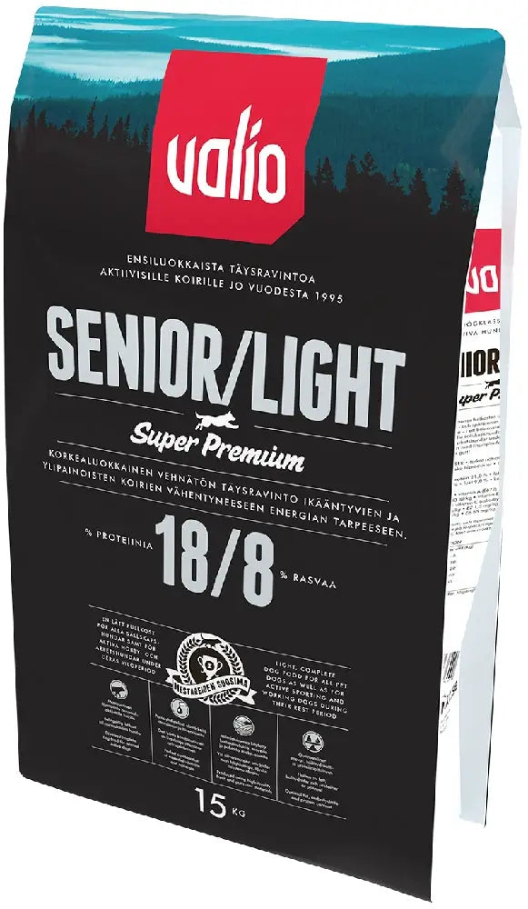 15kg valio senior & light 18/8 - koiranruoka valio retkeilyvarusteet verkkokaupasta 37,90 €