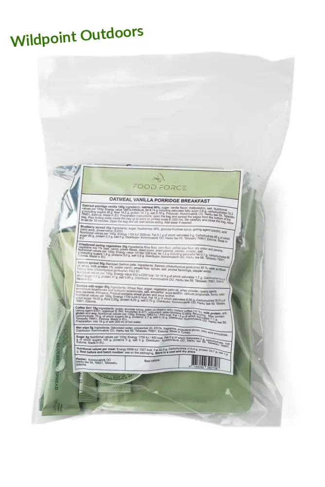 Food force kaurapuuro vaniljapuuro valmis-aamiainen - retkeily 9,50 €