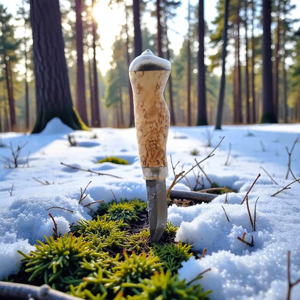 Handmade finnish puukko knife - curly birch - eco retkeily 84 €