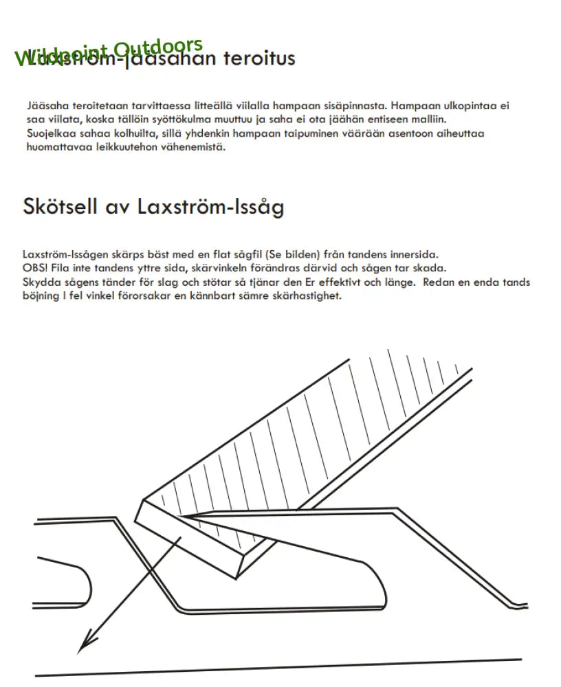 Laxström jääsaha puuvarrella - laadukas suomessa valmistettu - accessories - retkeily 78 €