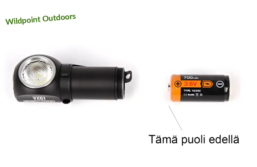 Ledcore vx60 800lumenin ladattava otsavalo - wildpoint retkeily 29,90 €