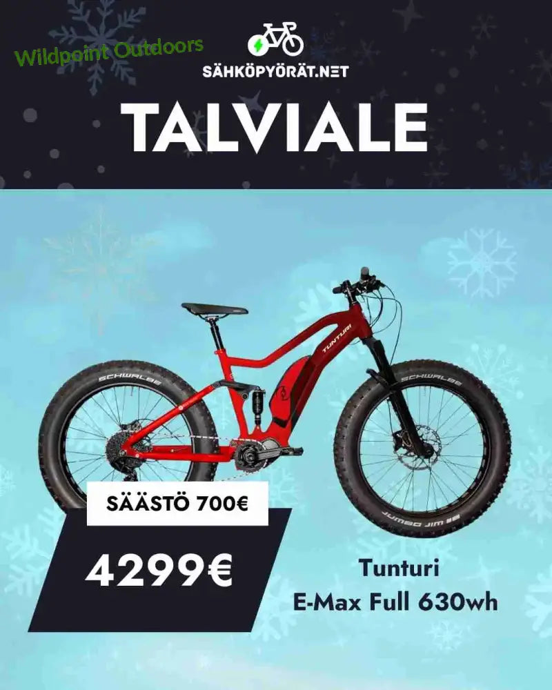 Tunturi emax full - m 46cm (170-190cm) - uusi sähköpyörä - wildpoint outdoors retkeily 4 299 €