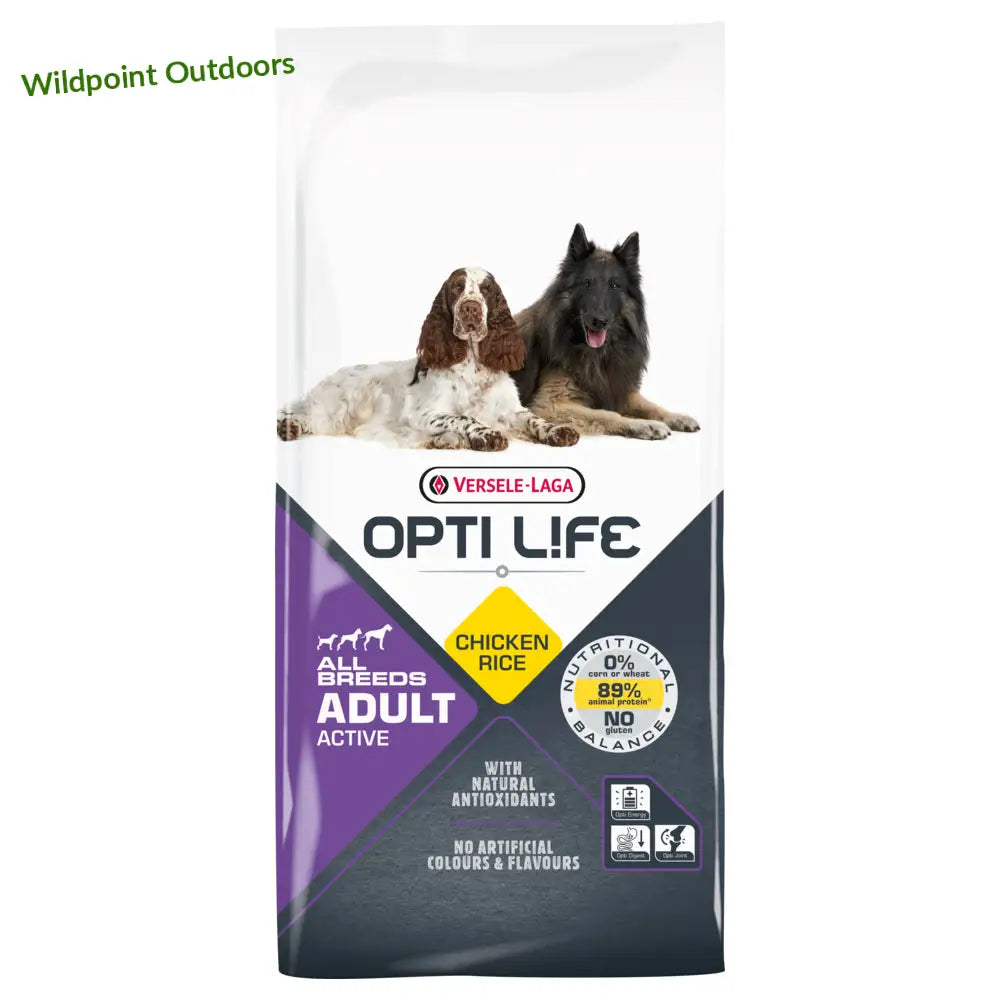 12,5 kg opti life adult active all breeds - wildpoint retkeily 64,90 €