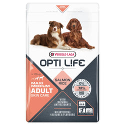Versale-laga opti life salmon rice koiranruokapussi maxi medium aikuisille ihohoitovaikutuksella 12,5 kg