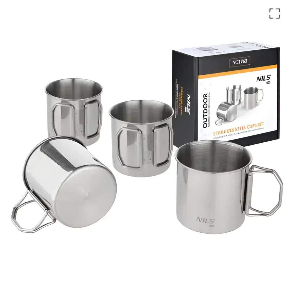 4 kpl mukisetti ruostumaton teräs nc1762 nils camp - accessories nils camp mukisetti retkeilyvarusteet verkkokaupasta