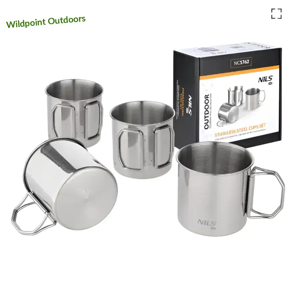 4 kpl mukisetti ruostumaton teräs nc1762 nils camp - accessories nils camp mukisetti retkeily 24,90 €