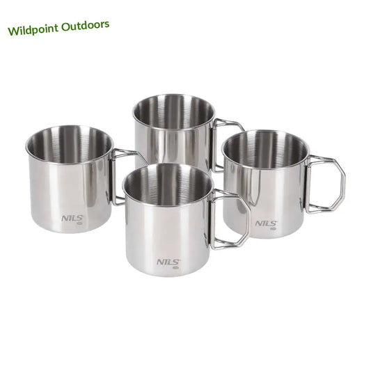 4 kpl mukisetti ruostumaton teräs nc1762 nils camp - accessories nils camp mukisetti retkeily 24,90 €