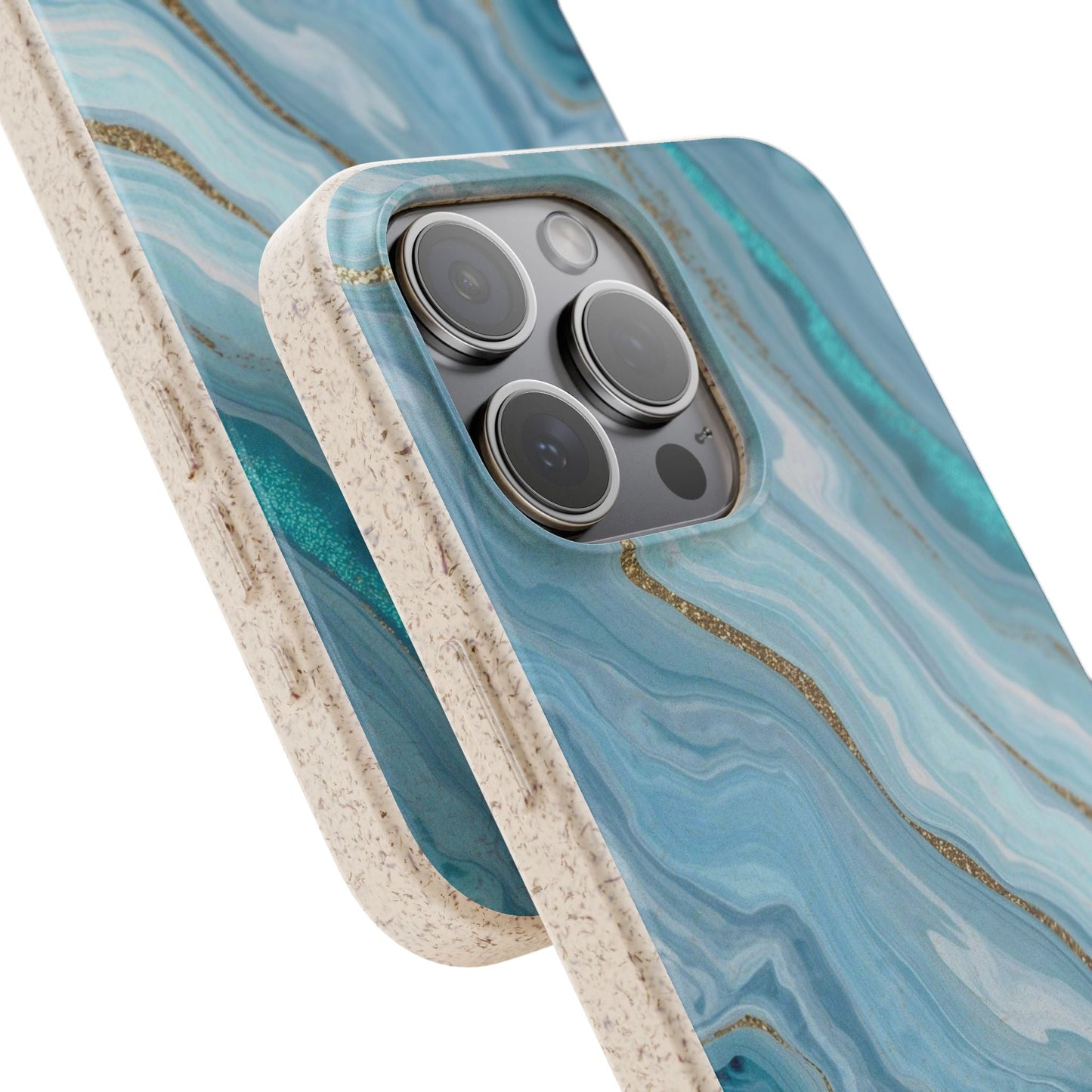 Gyllene azurblå marmor - Eco Case