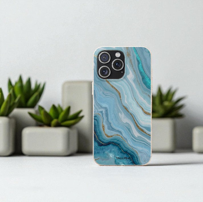 Gyllene azurblå marmor - Eco Case