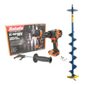 Oranssi ja musta akkukairapaketti robota 18v + heinola original ak jääkaira ergonomisilla kahvoilla ja avaimettomalla istukalla