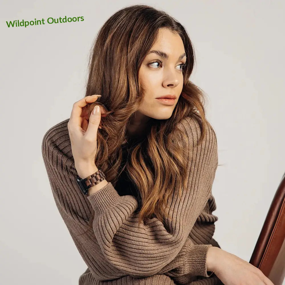 Apple watch -puinen ranneke pähkinäpuu - kellojen rannekkeet - wildpoint retkeily