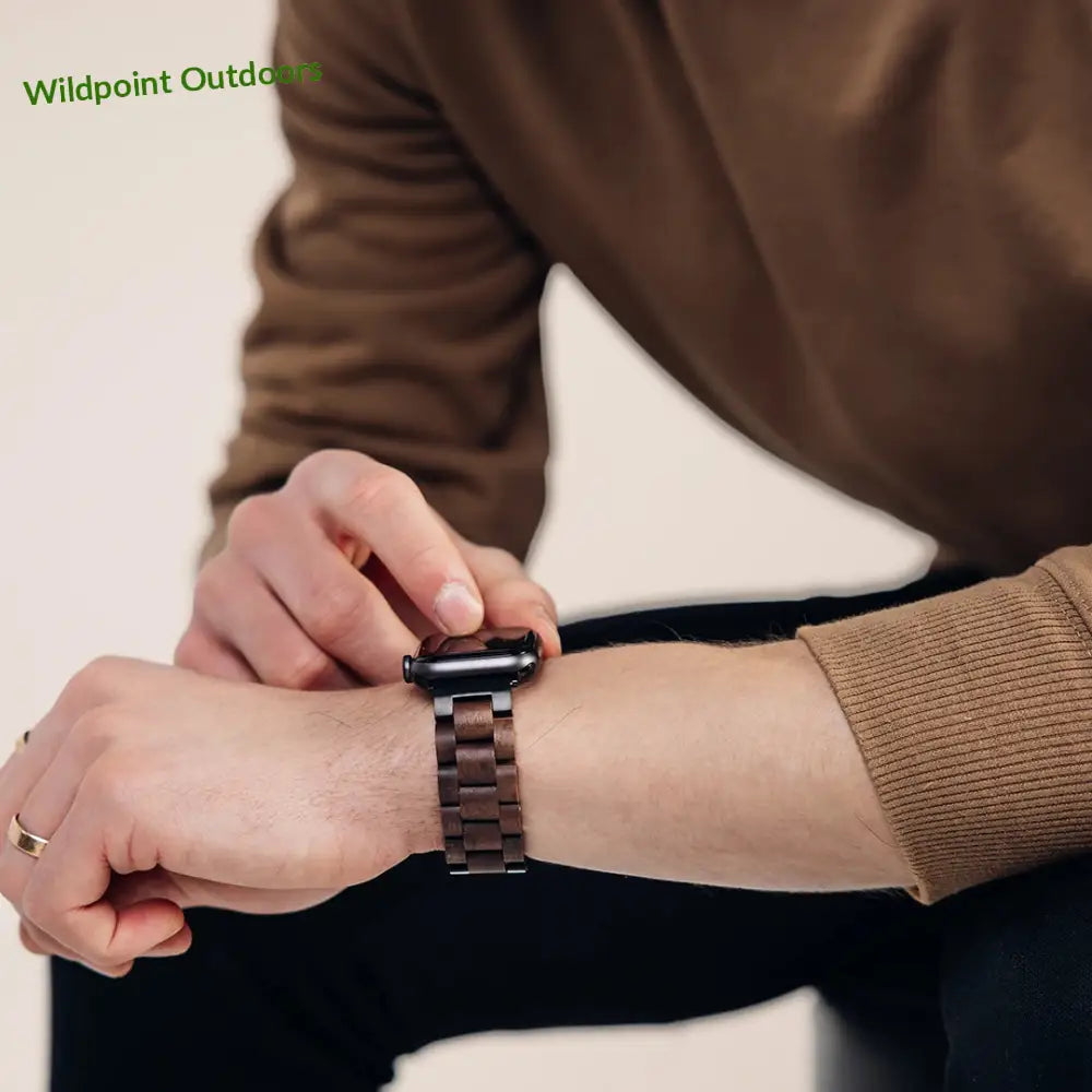 Apple watch -puinen ranneke pähkinäpuu - kellojen rannekkeet - wildpoint retkeily