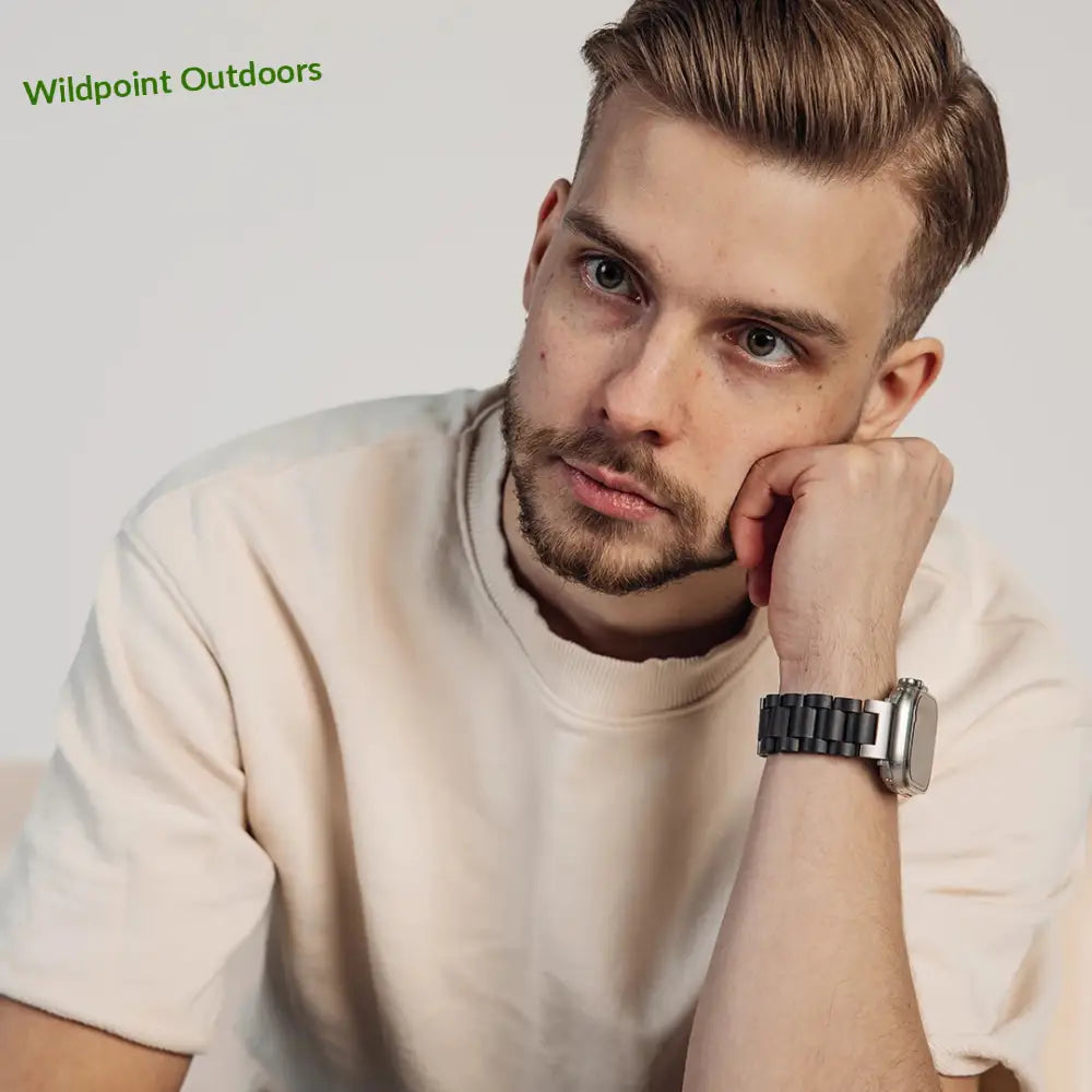 Apple watch ultra -puinen ranneke eebenpuu - kellojen rannekkeet - wildpoint retkeily 59 €