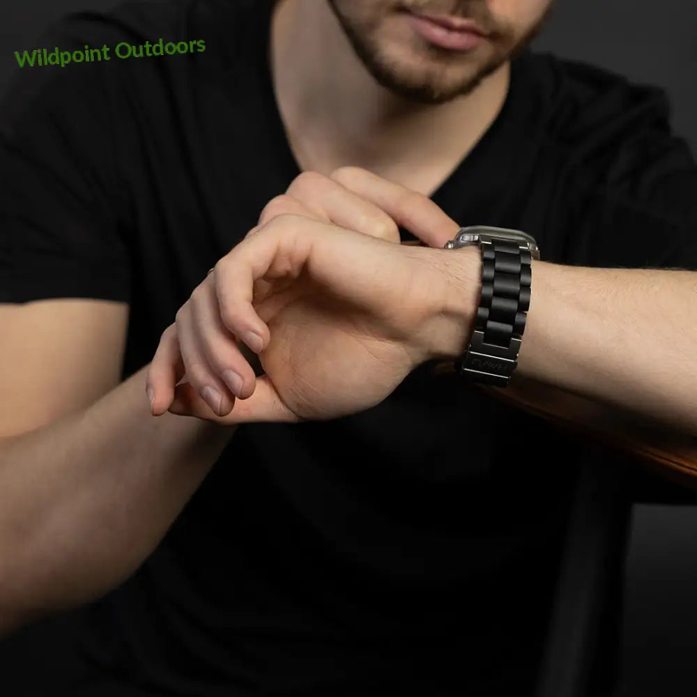 Apple watch ultra -puinen ranneke eebenpuu - kellojen rannekkeet - wildpoint retkeily 59 €