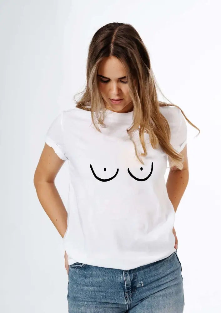Boobs (tissit) t-paita - tshirt tissit minimalistinen printti retkeilyvarusteet verkkokaupasta