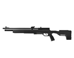Crosman icon musta synteettinen pcp-ilmakivääri modernilla muotoilulla ja integroidulla valokuitutähtäimellä