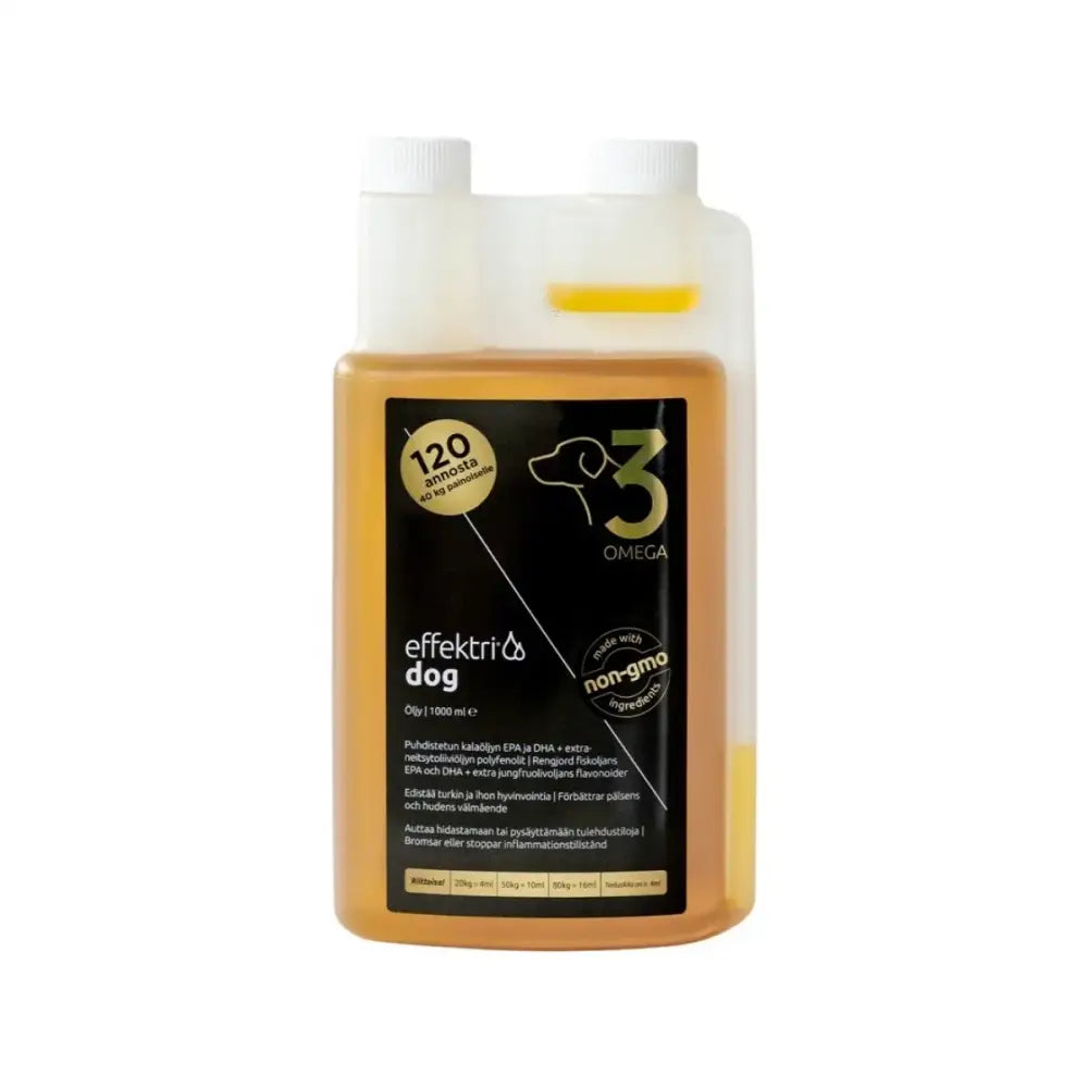 Effektri omega-3 koiralle ihon ja turkien hoitoon - dog 1000 ml - lisäravinne retkeily 62,90 €