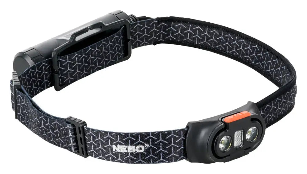 Black nebo einstein 1000 flex päälamppu geometrisella kuviolla varustetulla hihnalla ja kahdella led-valolla