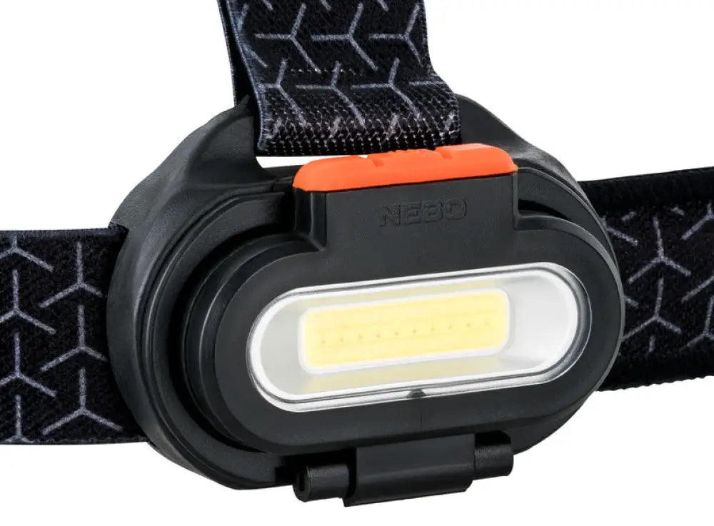 Black and orange nebo einstein 1500 flex led-otsalamppu, cob-led-valaistus ja kuvioitu säädettävä hihna