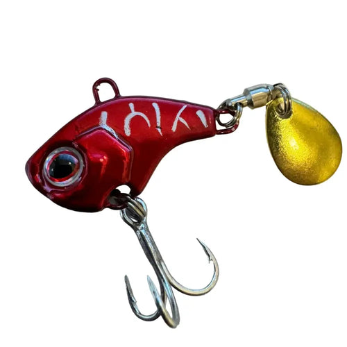 Eräjorma® spintail red tiger 15g metallinen punainen viehe kullalla spinnerillä ja kolmoiskoukulla kalastukseen