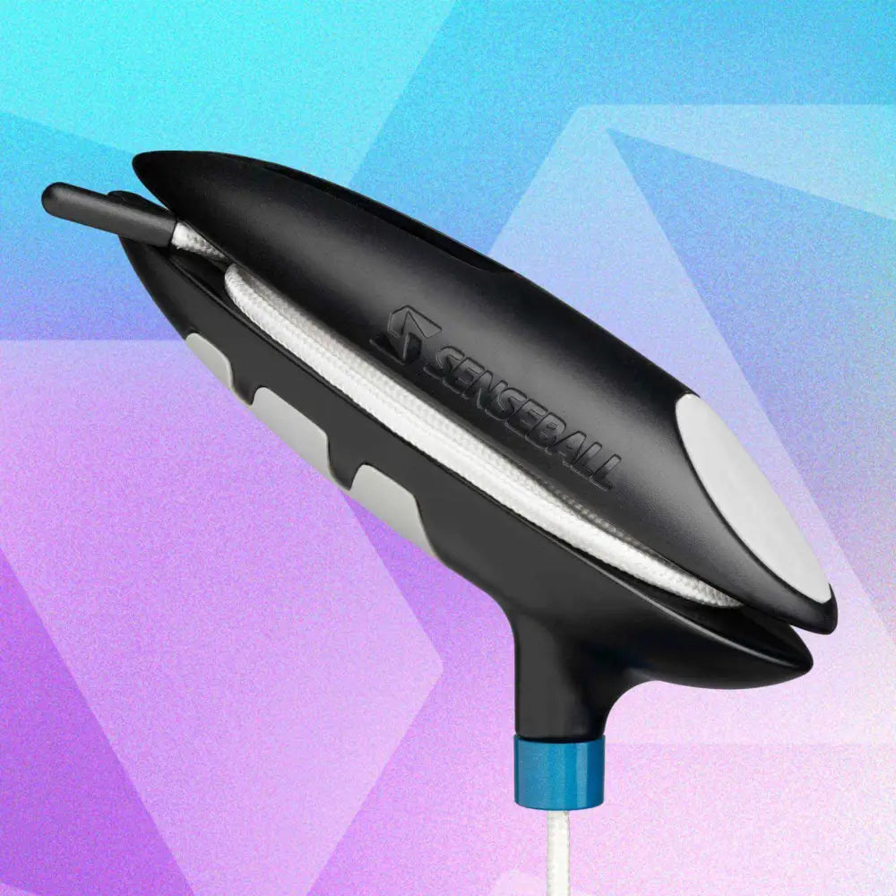 Black and white senseball golf club head cover with sleek aerodynamic design for football kick trainer size 3 ball