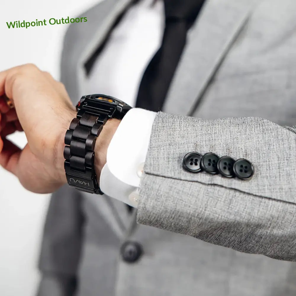 Garmin quickfit puinen ranneke eebenpuu - kellojen rannekkeet - wildpoint retkeily