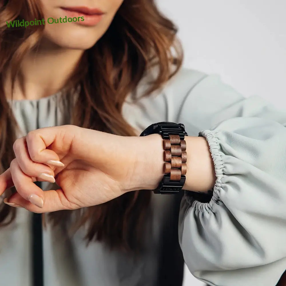 Garmin quickfit puinen ranneke pähkinäpuu - kellojen rannekkeet - wildpoint retkeily