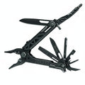 Black gerber Center-Drive multi-tool with sleek textured design and multiple functional blades and tools