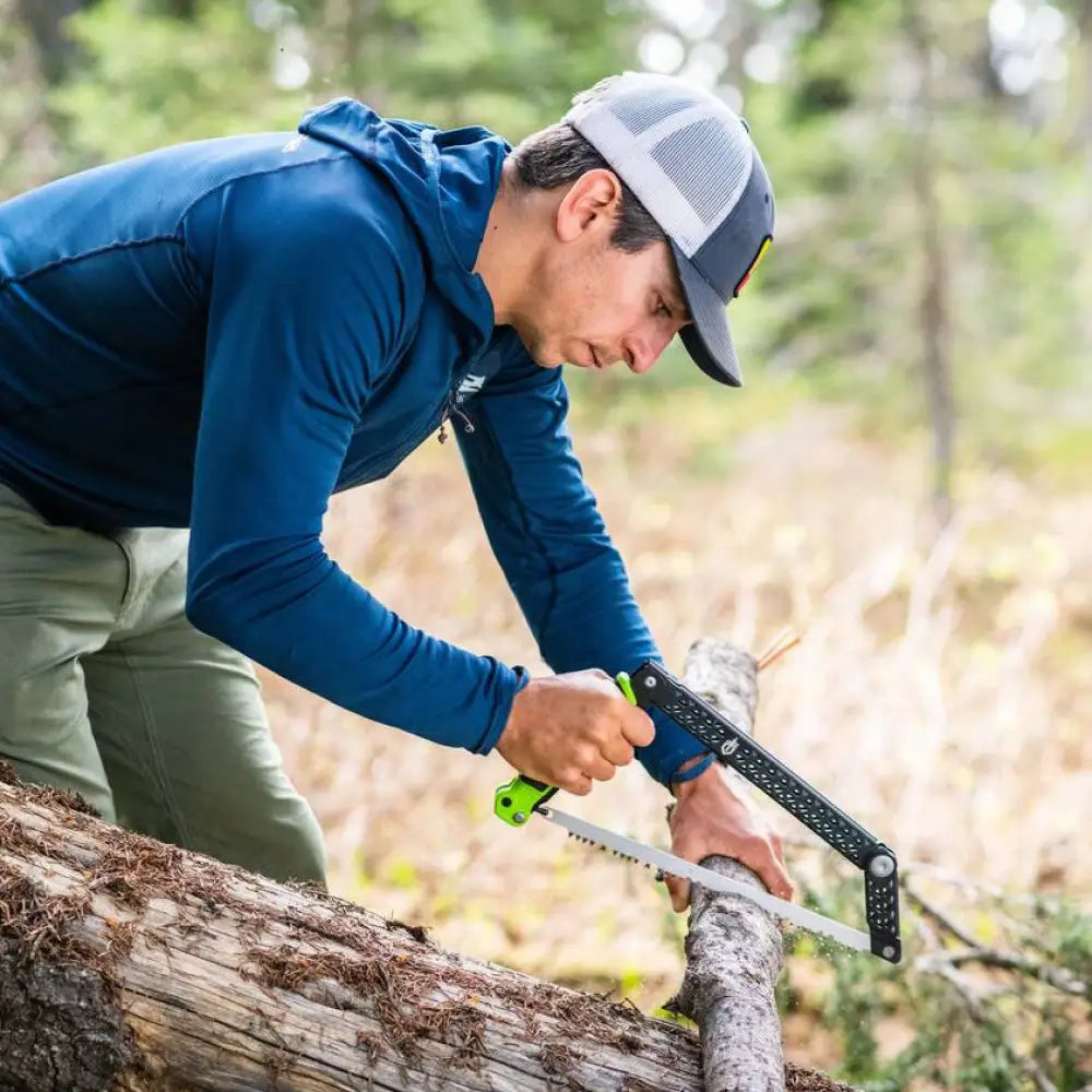 Gerber Freescape camp saw musta ja vihreä kahva hopeinen terä retkeilykäyttöön