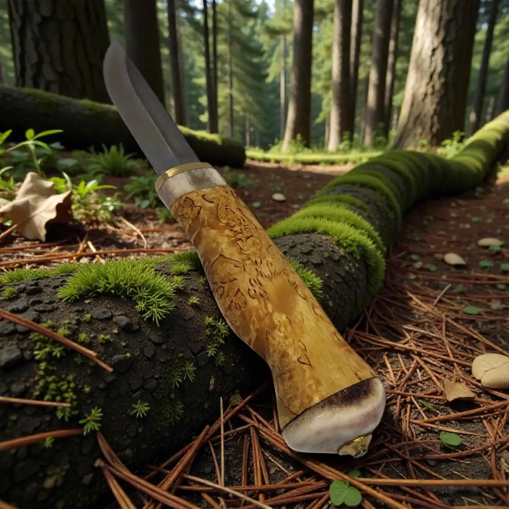 Handmade finnish puukko knife - curly birch - eco retkeily 84 €