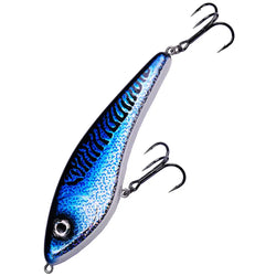 Sininen ja hopeanvärinen metallinen kalanmuotoinen k.p jerk 150mm 57g kelluva viehe kaksilla kolmipiikeillä