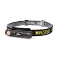 Ledcore vx100 ladattava otsavalo 1000lm mustalla mattapinnalla ja keltaisella säädettävällä hihnalla