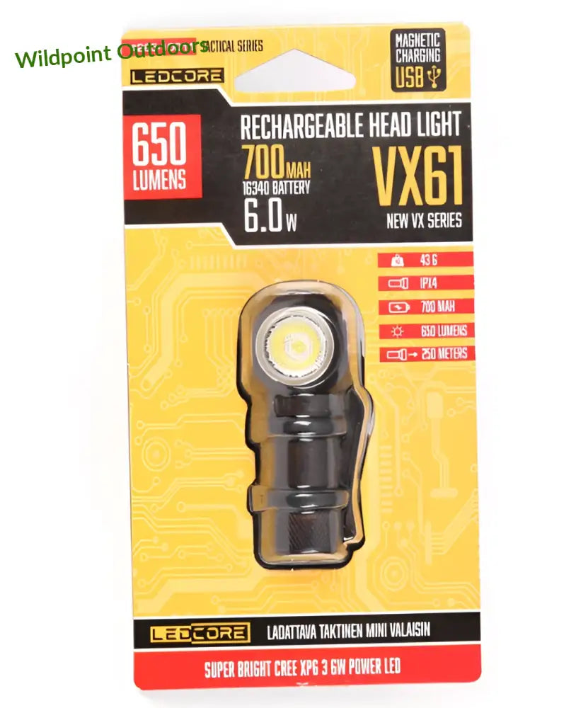 Ledcore vx61 6w ladattava otsavalo - wildpoint outdoors retkeily 22,90 €