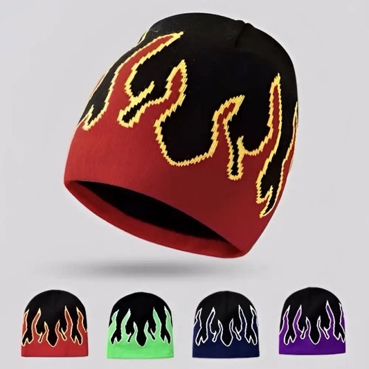 Liekkipipo - kalle rovanperä liekkikuvioinen neulepipo miehille retkeily