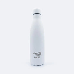 Valkoinen ruostumattomasta teräksestä valmistettu meribottles white 500 ml vesipullo minimalistisella meri-logolla
