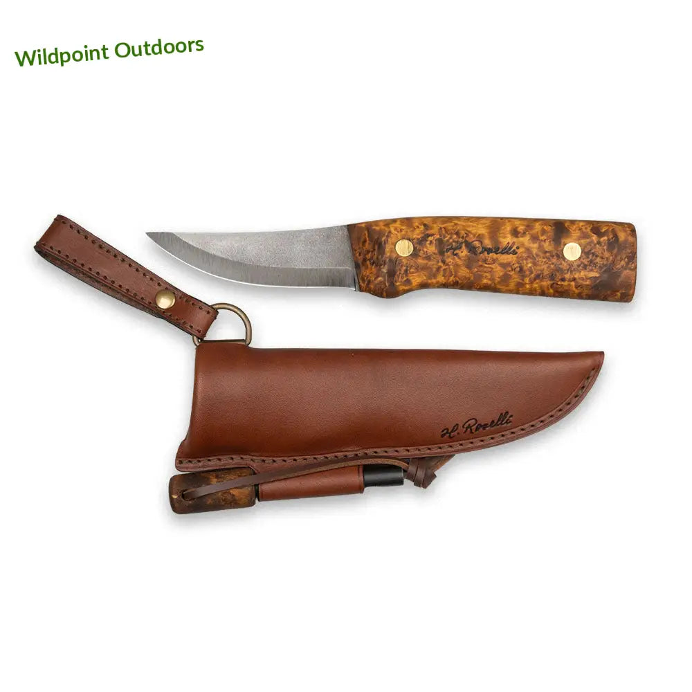 Metsästysveitsi täyspitkä tumma kahva - combo sheath with firesteel - knife - wildpoint retkeily 350 €