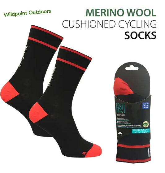 Norfolk adam merinovilla pyöräilysukat 2pr - wildpoint retkeily