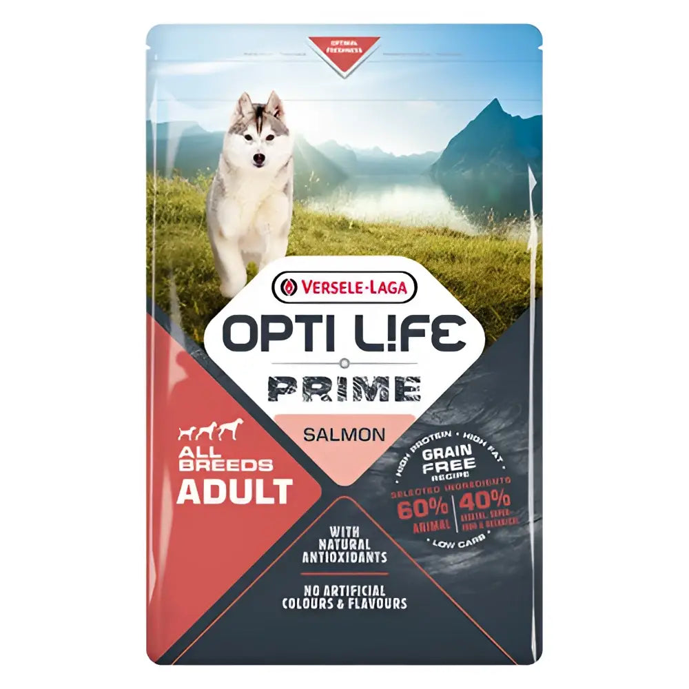 Opti life prime adult lohi hypoallergeeninen ruoka ihon hyvinvointiin - 12.5kg - koiranruoka retkeilyvarusteet