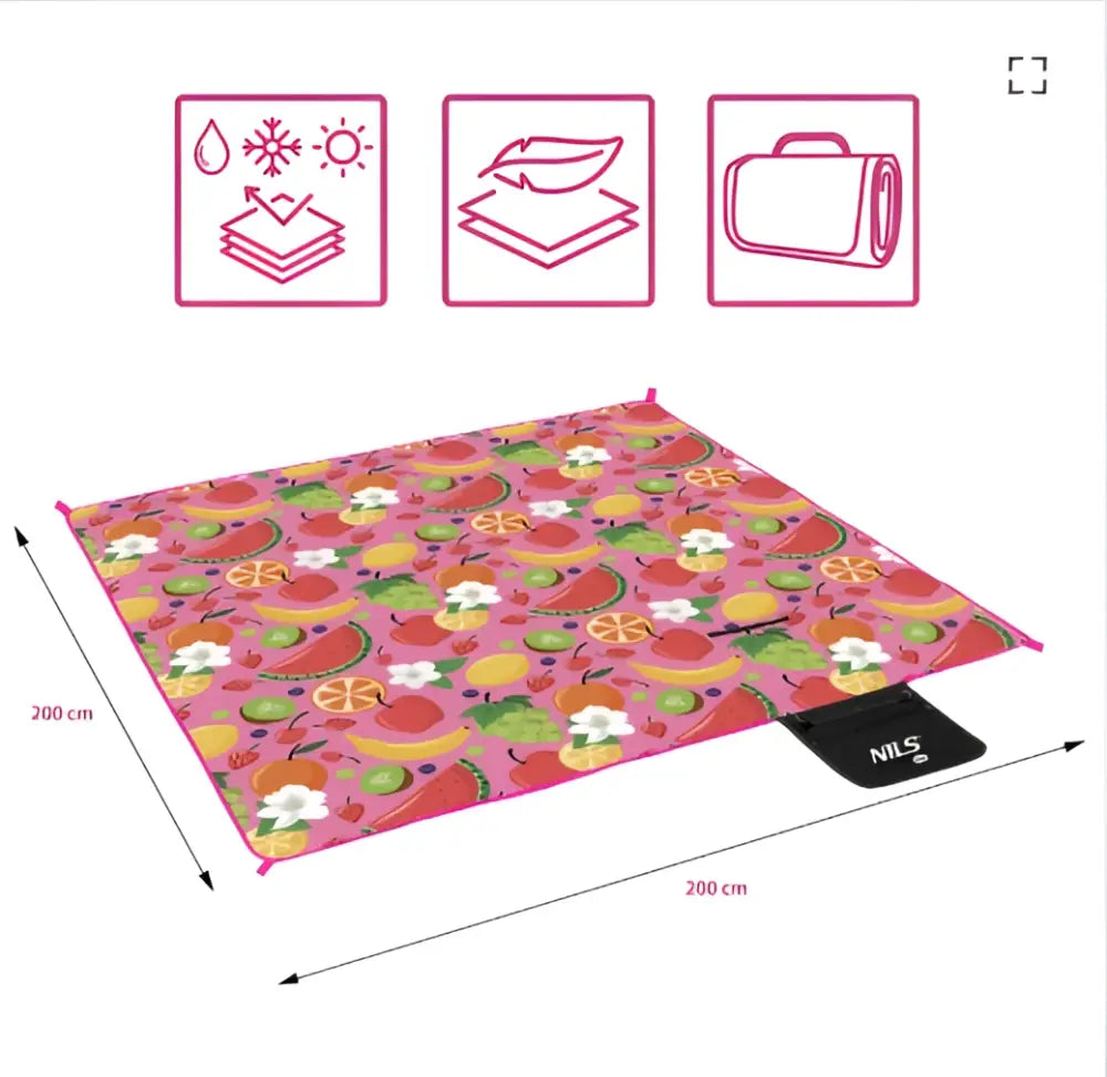 Picnic huopa ’fruit’ 200x200 cm nc2223 nils camp - accessories retkeilyvarusteet verkkokaupasta 19,90 €