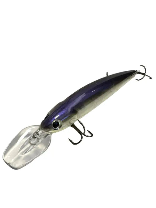 Purple ja hopeinen metallinen pilivine kuhavaappu 15cm kirkkaalla muovisella lipulla ja kolmella haarakoukulla