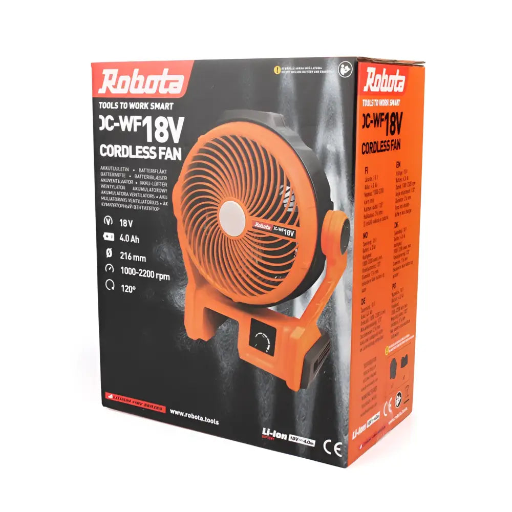 Robota dc-wf18v akkutuuletin runko - akkukäyttöinen 18v tuuletin retkeilyvarusteet verkkokaupasta 58,90 €