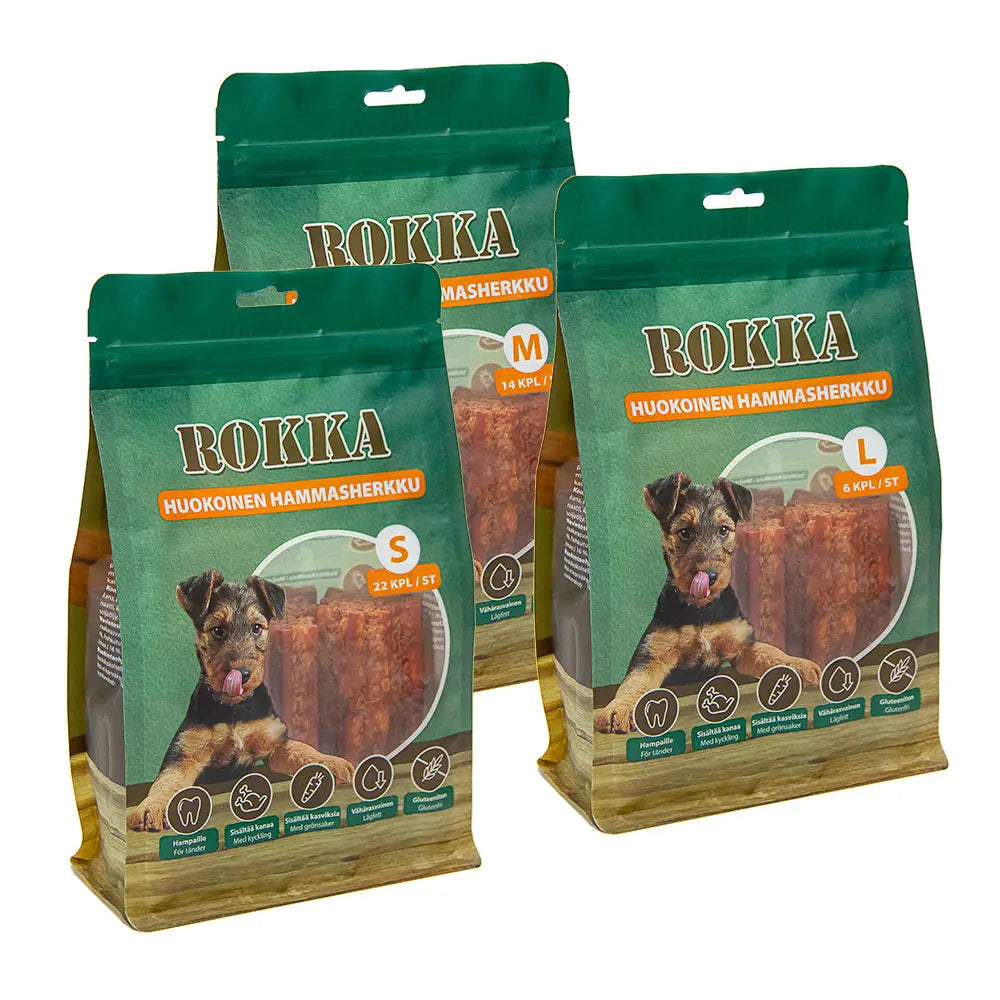 Rokka huokoinen hammasherkku - hammasherkku koirille retkeilyvarusteet verkkokaupasta