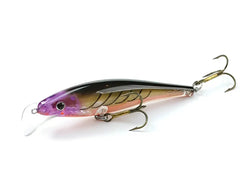 Scandinavian tackle gator wobbler 11cm minnow-tyylinen välkkyvä violetti musta viehe kullanvärisellä vatsalla ja yksityiskohtaisilla evämalleilla