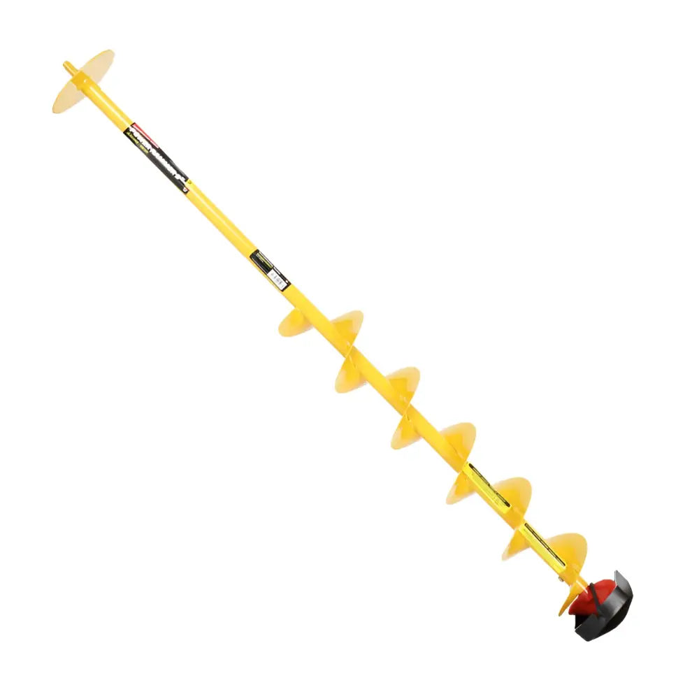 Keltainen muovinen jäätäsaha punaisella ja mustalla kahvalla Scandinavian Tackle Power Rammer kaira 5