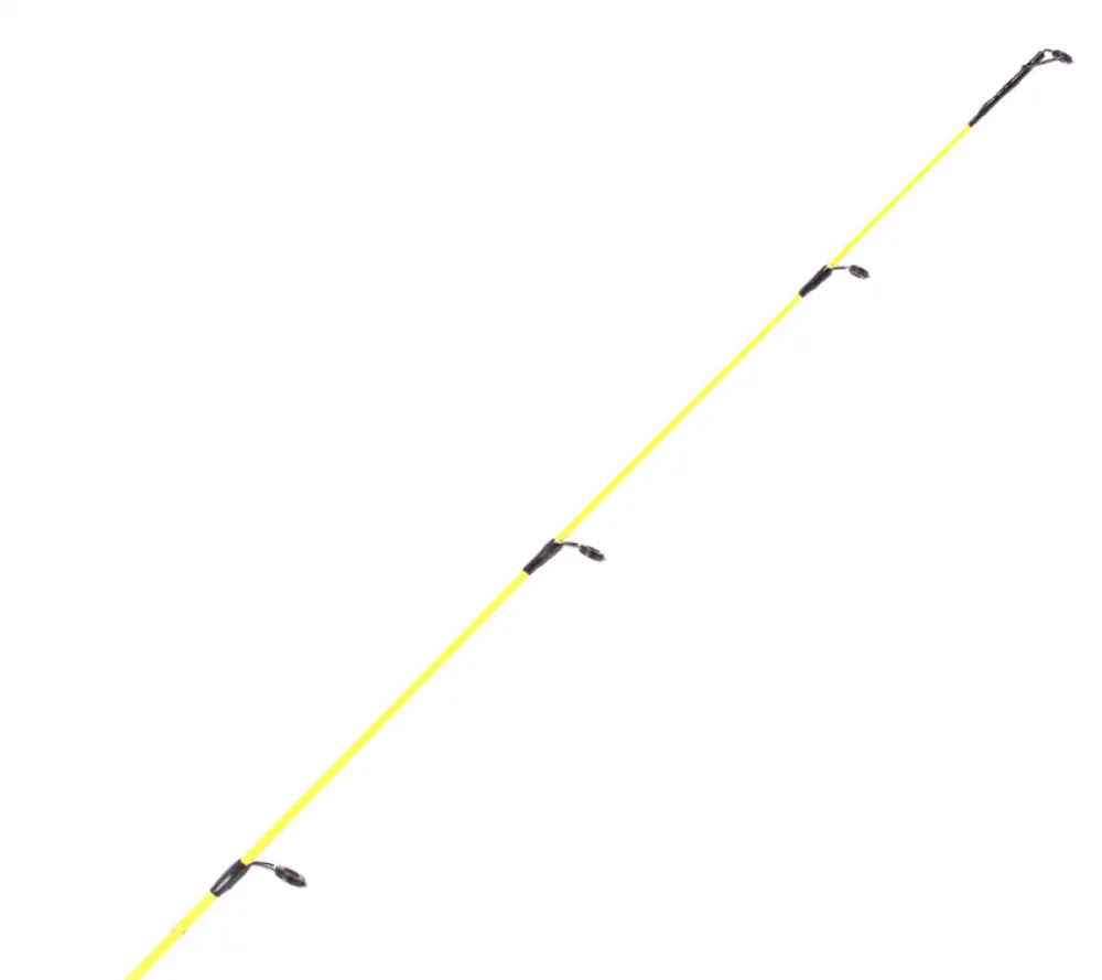 Kirkkaan keltainen fishing rod black grip sections with modern design scandinavian tackle yellow devil pilkkivapa