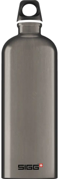 Sigg traveller smoked pearl 1,0 l tyylikäs harjattu ruostumaton teräs juomapullo mustalla ruuvikorkilla