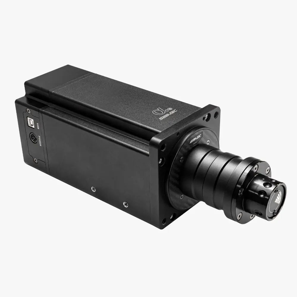 Black rectangular industrial camera with matte finish and threaded lens mount for simagic alpha u wheelbase 23nm