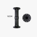Black 15cm industrial pipe flange assembly with threaded ends and bolt hole plate for simagic motor shaft extender