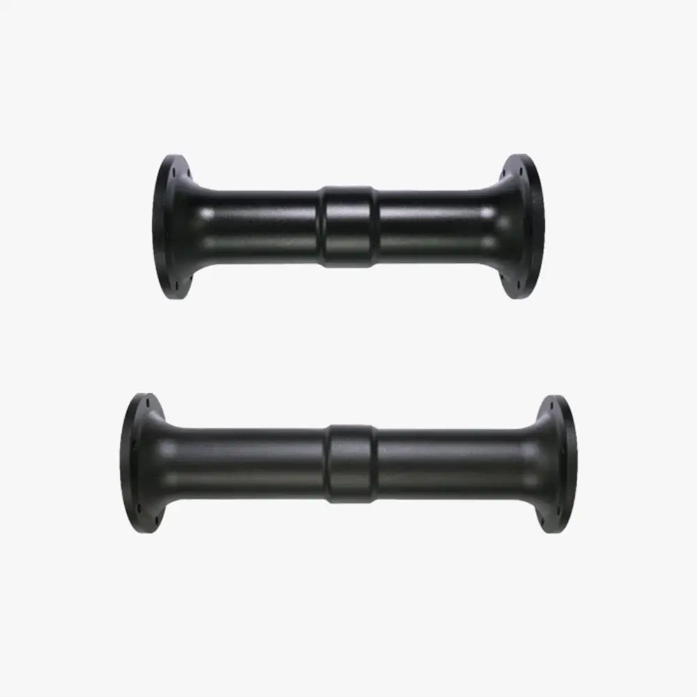 Musta simagic motor shaft extender 15cm teollisuusputkiliittimillä, flänsattuja ja mattapintaisia