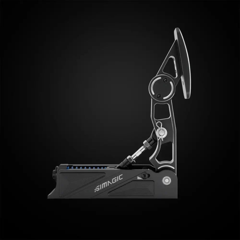 Simagic p1000 clutch musta simagic poljinkokoonpano metallisilla yksityiskohdilla ja tyylikkäällä kulmikkaalla muotoilulla
